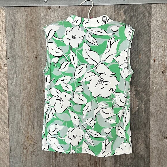 Ann Taylor Green White Floral Tank Top - Picture 6 of 8